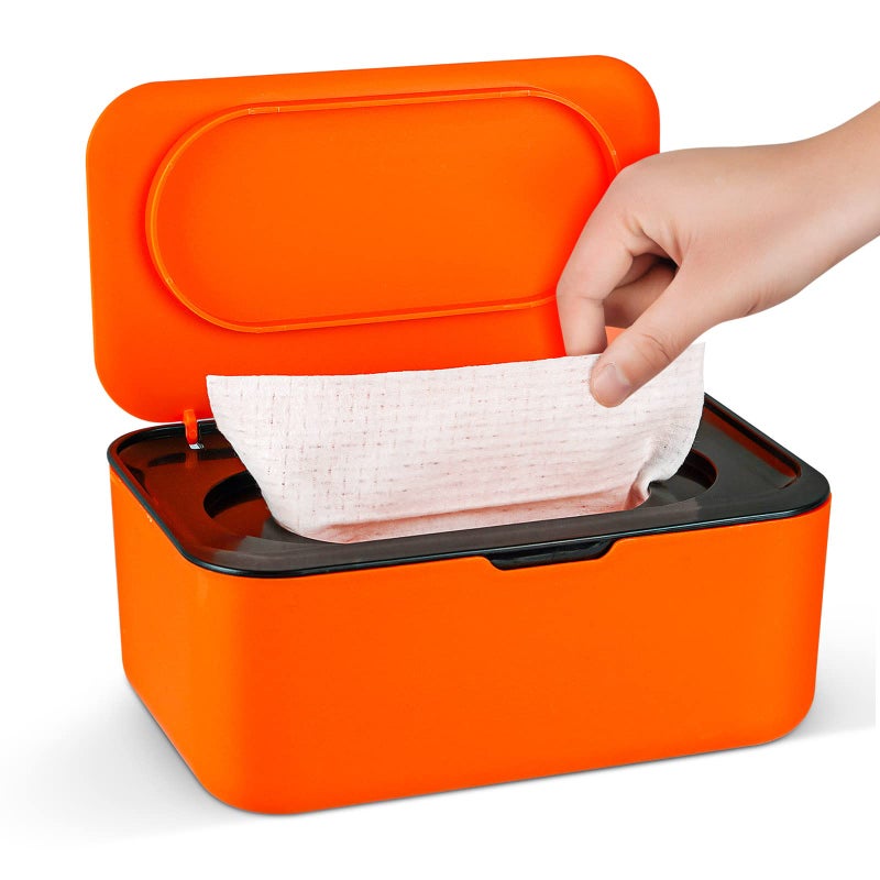 Flenpptly Baby Wipes Dispenser, Wipes Case Baby Wipe Holder Keeps Wipes Fresh, Non-Slip, Easy Open & Close (Black) - Image 1