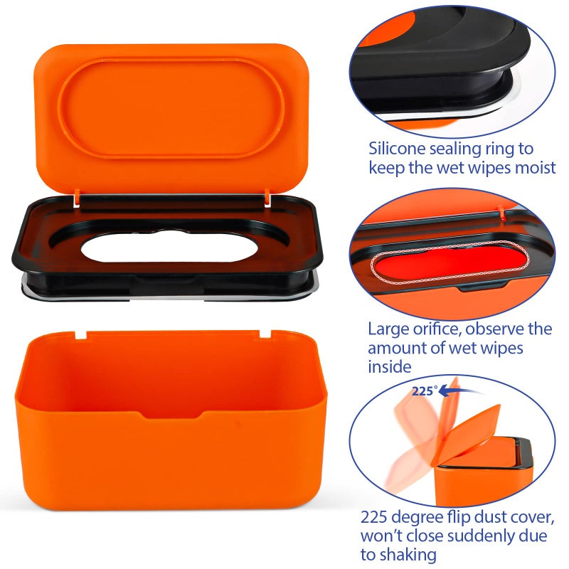 Flenpptly Baby Wipes Dispenser, Wipes Case Baby Wipe Holder Keeps Wipes Fresh, Non-Slip, Easy Open & Close (Black) - Image 4