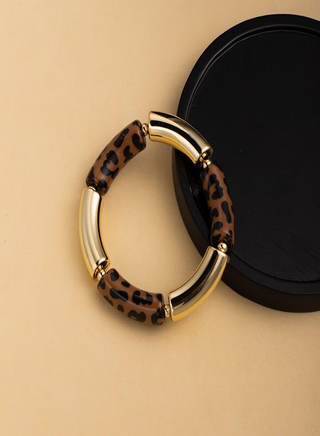 Blue Drop 8 Pcs Leopard Jewelry Set Heart Leopard Print Earrings Necklace Hair Clip Chunky Bangle Bracelet Bohemian Valentine's Jewelry for Women - Image 3