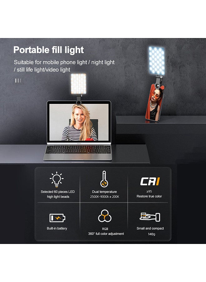 Generic - 5W Photography Lamp Bi-color LED Light Pocket Vlog Light 2500K-9000K Color Temperature Dimmable - Image 1