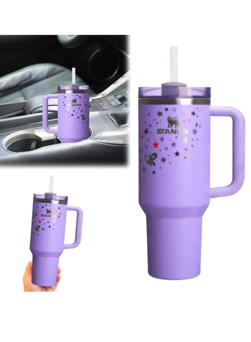 Stanley Olivia Rodrigo X Limited Edition Stanley Cup 40oz Quencher H2.0 FlowState Tumbler – Premium SS Vacuum Insulated Travel Mug with Leak-Resistant Lid & Reusable Straw for Iced Tea, Water, Coffee & Smoothies – Trendy, Durable & Perfect Gift Idea - Image 3