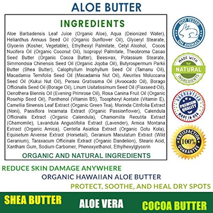 Total Activation Large 8 oz Hawaiian Aloe Vera Cream for Face, Moisturizer to use Day or Night, Anti Wrinkle Aloe Vera Lotion for Skin, Sunburn Relief, and Dry Skin - Image 5