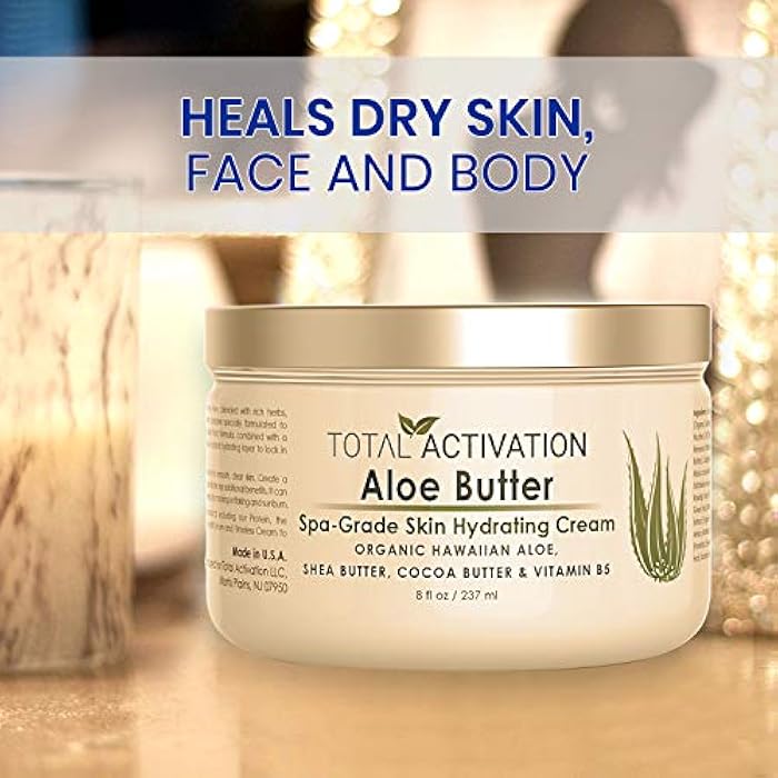 Total Activation Large 8 oz Hawaiian Aloe Vera Cream for Face, Moisturizer to use Day or Night, Anti Wrinkle Aloe Vera Lotion for Skin, Sunburn Relief, and Dry Skin - Image 2