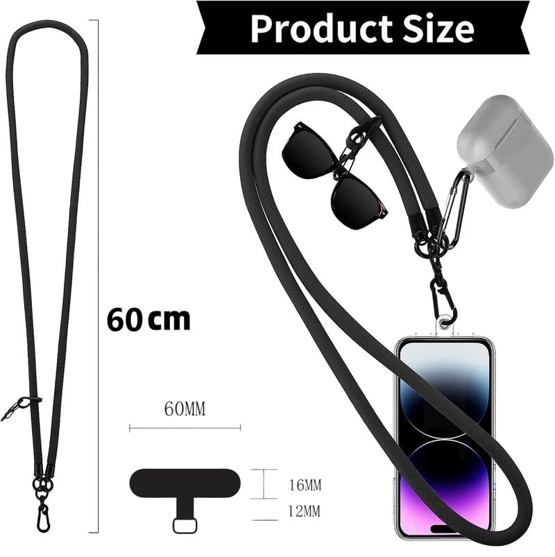 GadgetBite Phone Lanyard for Mobile Strap String Multipurpose Hand Wrist Strap Cross Body Shoulder Strap for Hands Free Carrying Keychain for Cellphone Camera Keys ID Cards USB Flash Drive - Black - Image 4