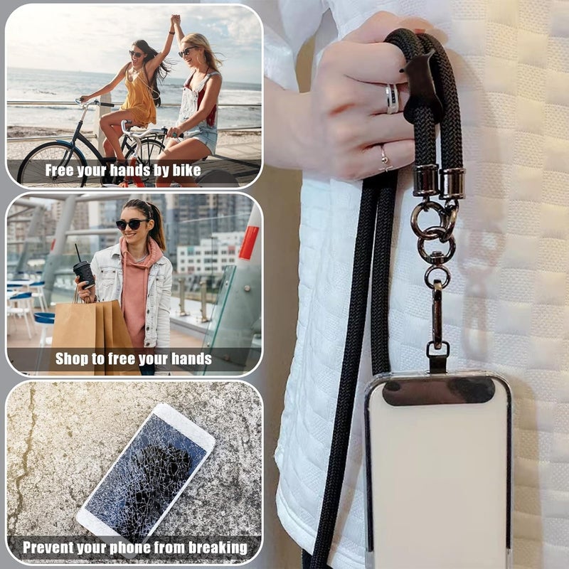 GadgetBite Phone Lanyard for Mobile Strap String Multipurpose Hand Wrist Strap Cross Body Shoulder Strap for Hands Free Carrying Keychain for Cellphone Camera Keys ID Cards USB Flash Drive - Black - Image 5