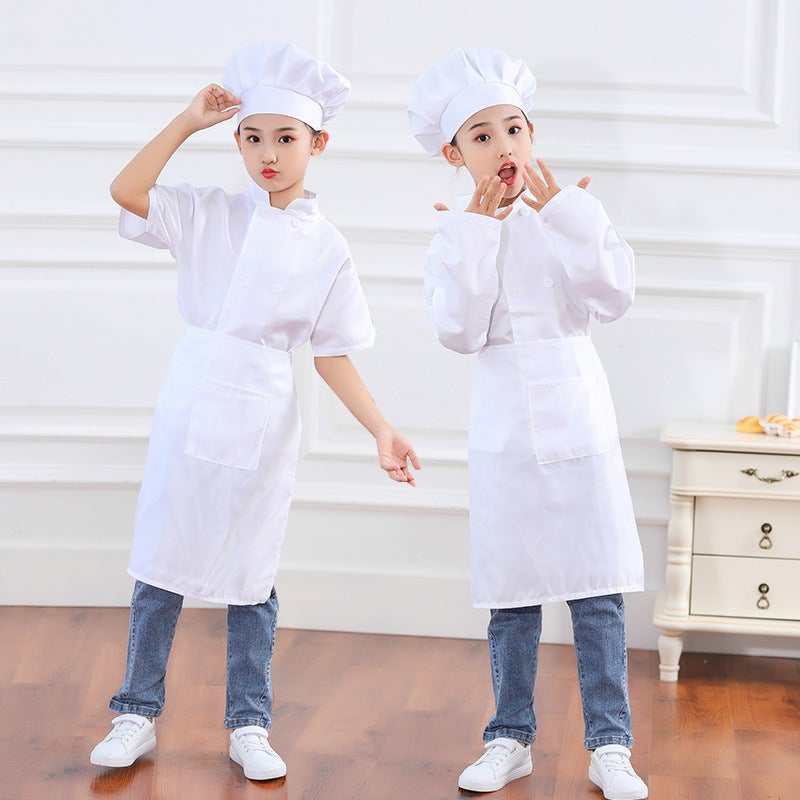 Children'S Chef Uniform Set For Primary And Secondary School Students, Cooking Lessons, Labor Class, Waiter Activities, Children'S Activity Clothing , Long Sleeves - Image 4