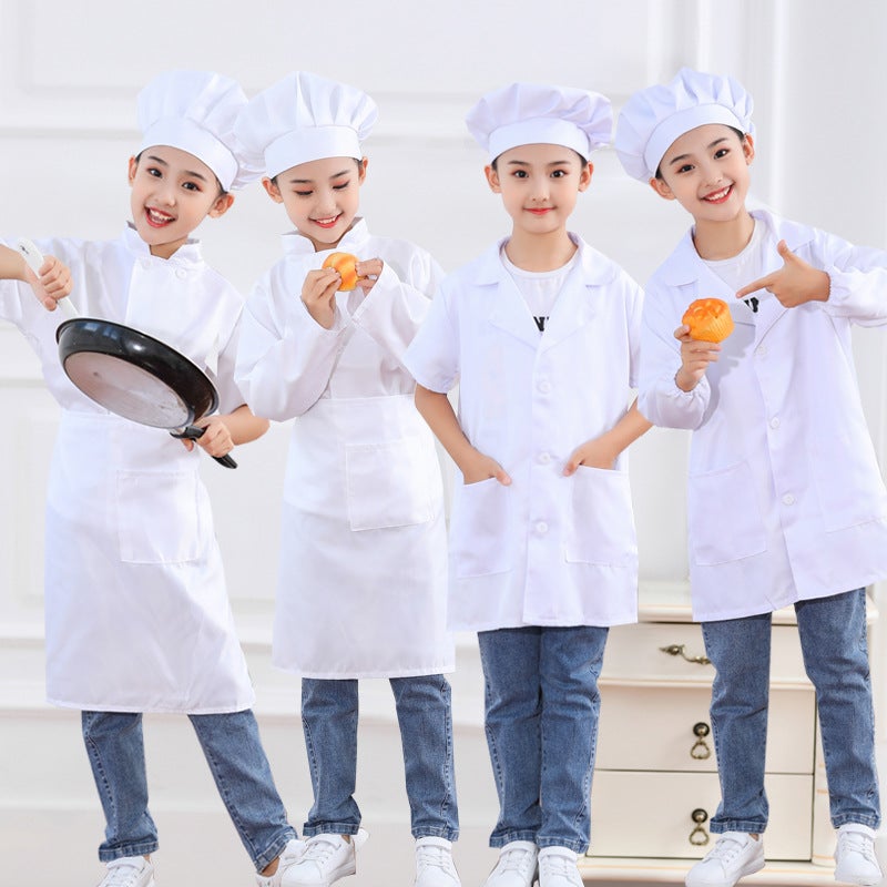 Children'S Chef Uniform Set For Primary And Secondary School Students, Cooking Lessons, Labor Class, Waiter Activities, Children'S Activity Clothing , Long Sleeves - Image 2