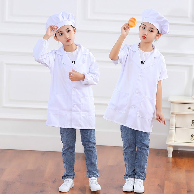 Children'S Chef Uniform Set For Primary And Secondary School Students, Cooking Lessons, Labor Class, Waiter Activities, Children'S Activity Clothing , Long Sleeves - Image 5