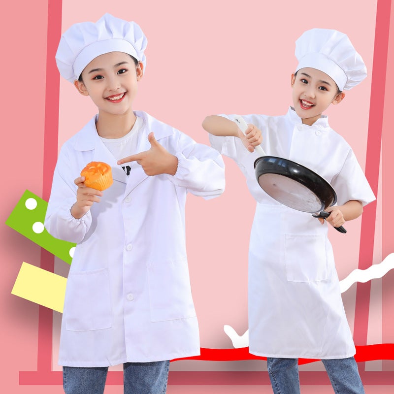 Children'S Chef Uniform Set For Primary And Secondary School Students, Cooking Lessons, Labor Class, Waiter Activities, Children'S Activity Clothing , Long Sleeves - Image 3