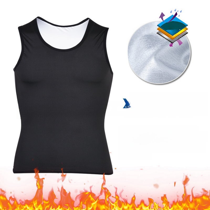 Mens Fitness Shapewear Sweat-Enhancing Sauna Vest PU Blue  - Image 5