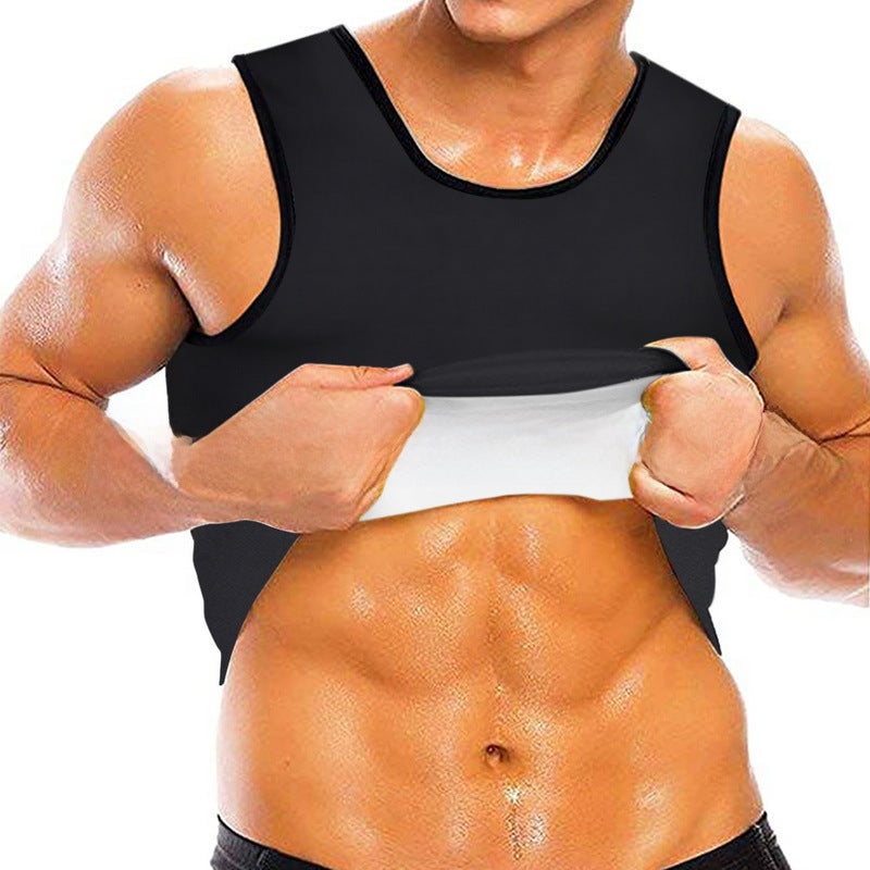 Mens Fitness Shapewear Sweat-Enhancing Sauna Vest PU Blue  - Image 4