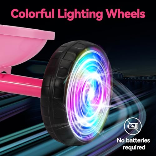 Liberry Toddler Tricycle Age 2 3 4 Years Old Kids Trike with Light Up Wheels Removable Pedal and Basket 3 Wheel Bike Outdoor Indoor Riding Toy Gift for Girls Boys Pink - Image 5