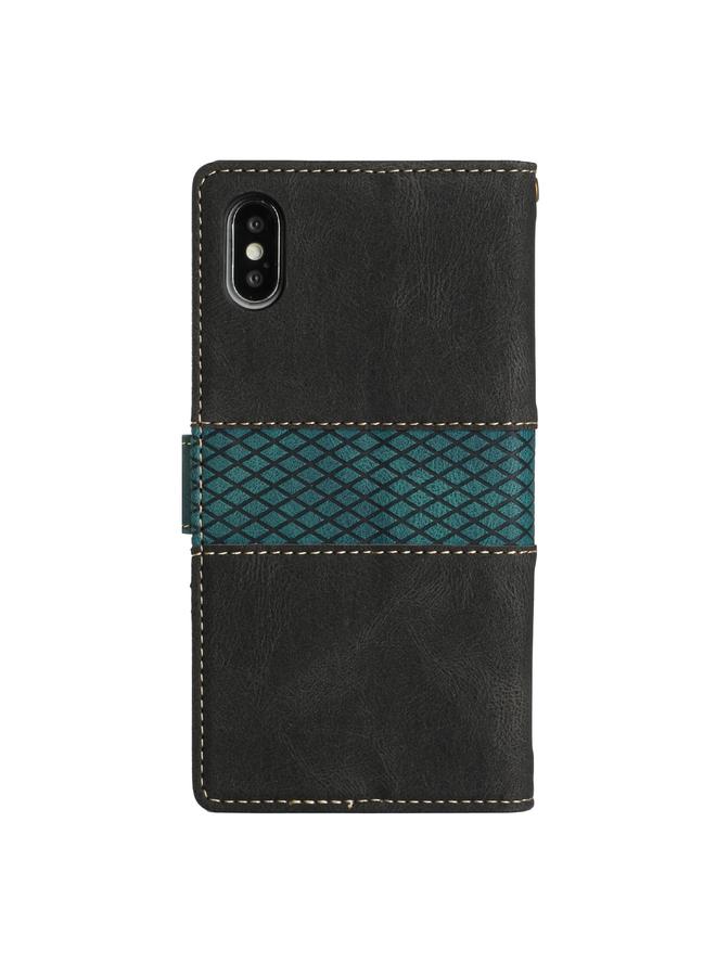 اس-توب جراب هاتف iPhone XS Max مصنوع من الجلد بخياطة شبكية مع حبل - Image 3