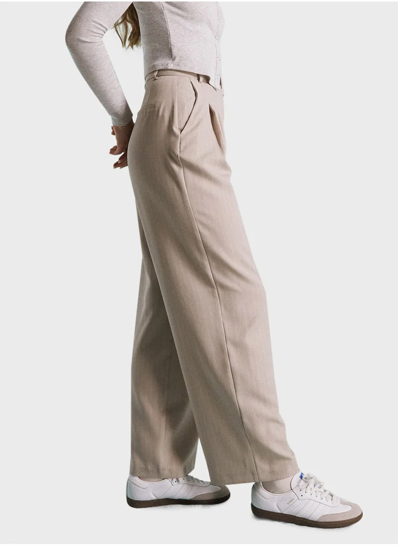 Miss Selfridge Miss Selfridge wide leg tailored trouser in grey p