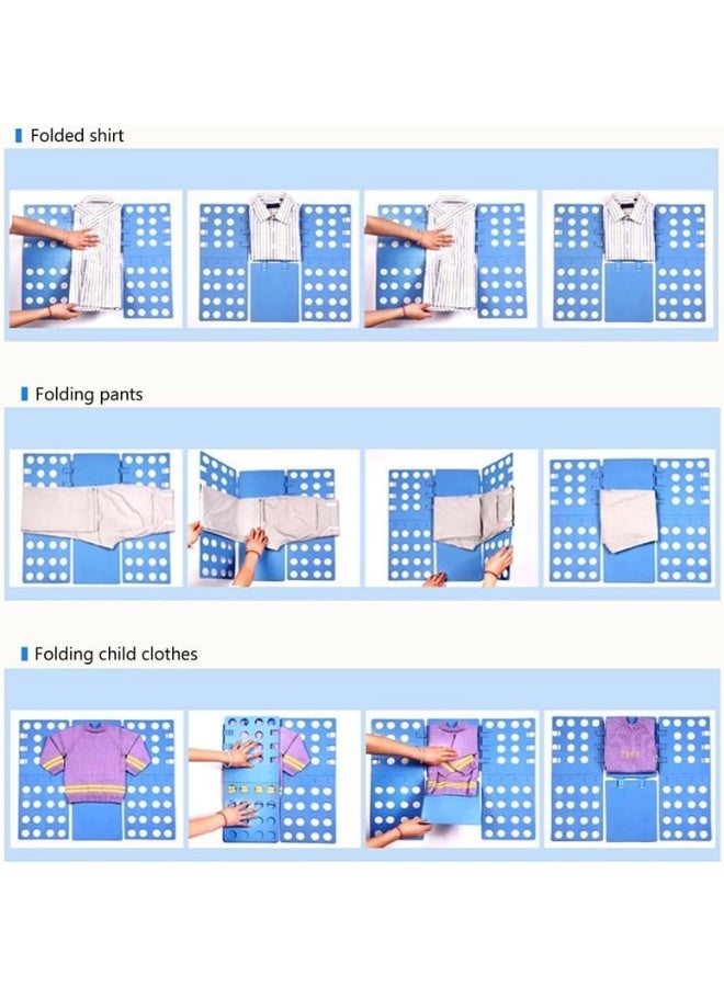Generic T Shirt Folder Clothes Folding Board Plastic Laundry Folder Home Storage Tool for Adults and Children, Multicolor  - Image 3