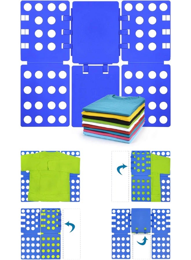 Generic T Shirt Folder Clothes Folding Board Plastic Laundry Folder Home Storage Tool for Adults and Children, Multicolor  - Image 1
