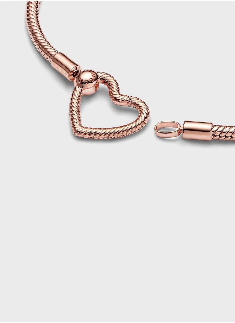 PANDORA Pandora Moments Heart Closure Snake Chain Bracelet  - Image 2