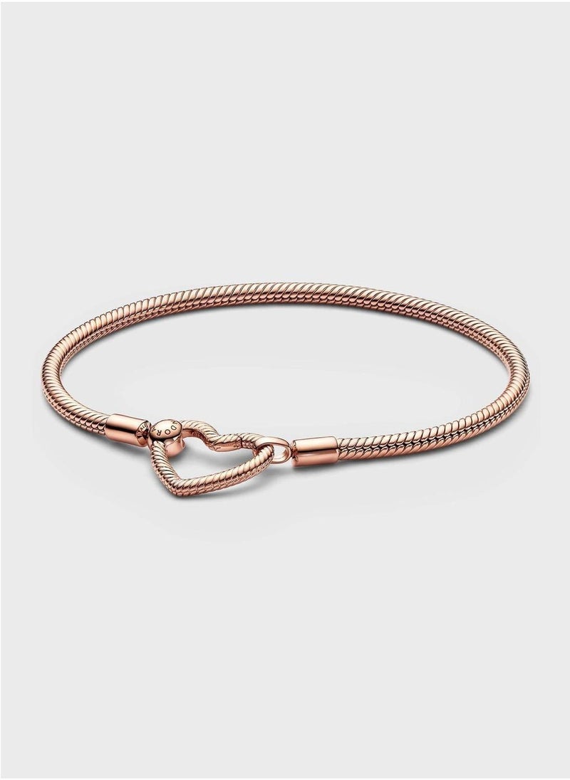 PANDORA Pandora Moments Heart Closure Snake Chain Bracelet  - Image 1