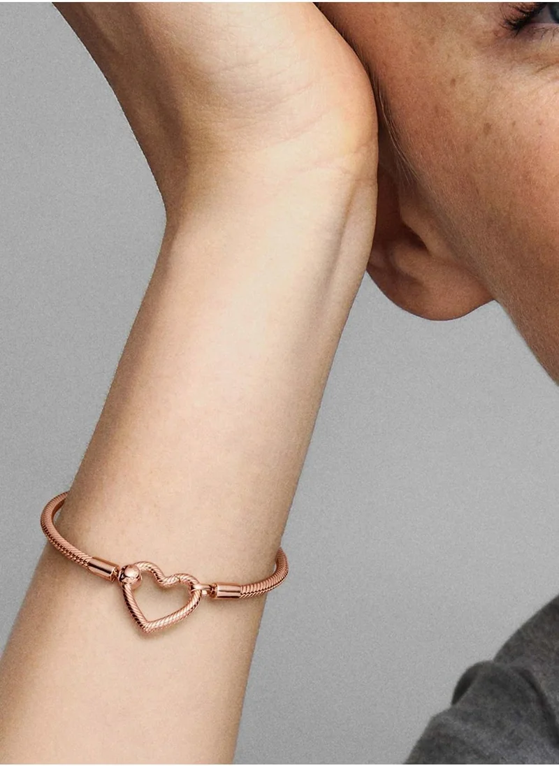 PANDORA Pandora Moments Heart Closure Snake Chain Bracelet