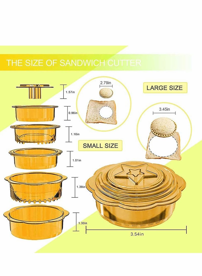 Excefore قاطع ومغلق السندويشات، أداة قاطع السندويشات 6 في 1 للأطفال DIY  - Image 3