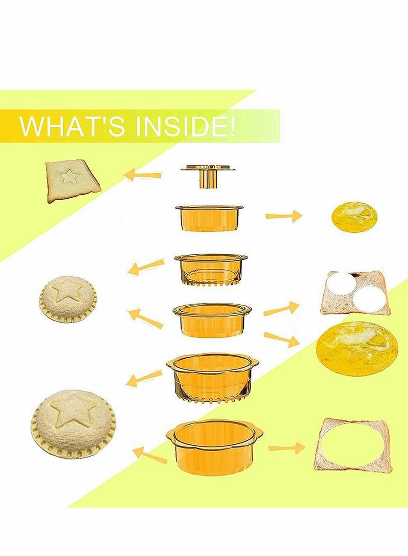 Excefore قاطع ومغلق السندويشات، أداة قاطع السندويشات 6 في 1 للأطفال DIY  - Image 2