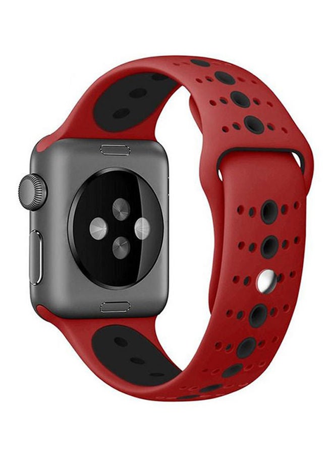 NIBEMINENT Replacement Band For Apple Watch Series 1/2/3/4 40mm Red/Black - Image 2