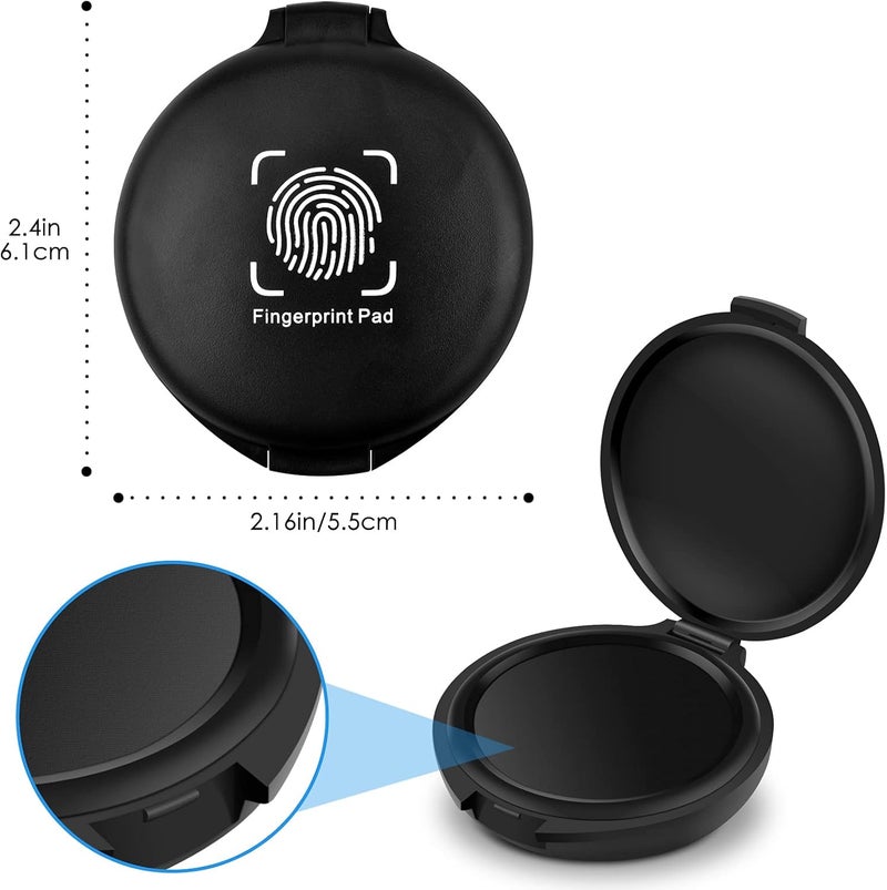 ERKOON 22 Pack Fingerprint Ink Pads, Thumbprint Ink Pad for Notary Supplies Identification Security ID Fingerprint Cards Fingerprint Black - Image 3