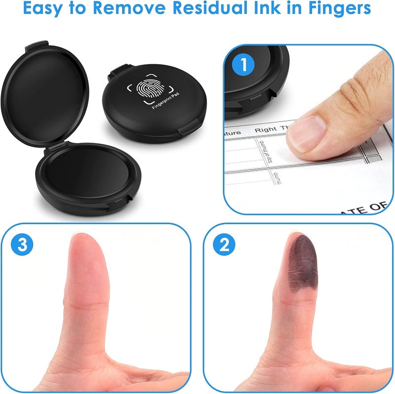 ERKOON 22 Pack Fingerprint Ink Pads, Thumbprint Ink Pad for Notary Supplies Identification Security ID Fingerprint Cards Fingerprint Black - Image 5