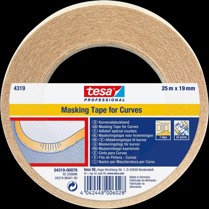 tesa 4319 Masking Tape for Curves, 19mm x 25m - Image 4
