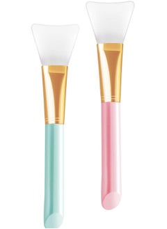 ORiTi 2 PCS ORiTi Silicone Brushes Cosmetic Scrapers Facial Applicator Brushes for Applying Facial Mask Eye Mask Serum or DIY Makeup Tool - Blue Pink  - Image 1