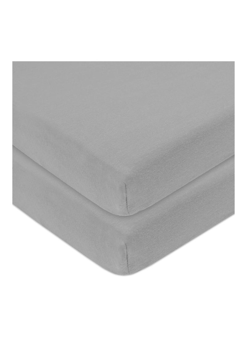 American Baby Company Pack Of 2 Pack N Play Playard Sheet For Boys And Girls, Grey  - Image 1