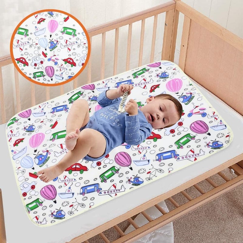 4NEwBiES حصائر تغيير حفاضات جديدة وناعمة للأطفال حديثي الولادة مقاومة للماء وقابلة للتنفس - مجموعة من 3 ألوان متعددة - Image 2