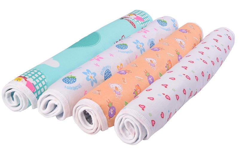 4NEwBiES حصائر تغيير حفاضات جديدة وناعمة للأطفال حديثي الولادة مقاومة للماء وقابلة للتنفس - مجموعة من 3 ألوان متعددة - Image 4