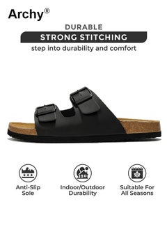 Archy Fashionable Open-Toe Slippers for Men Daily Commuting Beach Casual Cork Sole  - Image 3