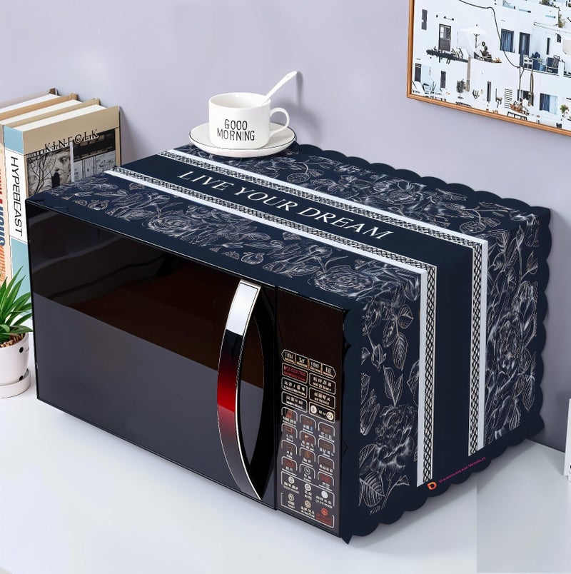 DARSHANAM WORLD Microwave Oven Cover, Waterproof Modern Design Kitchen Oven Cover Attractive Decorative Dust Proof Appliance Oven Top Cover (100 x 35 cm) (Dream Blue) - Image 1