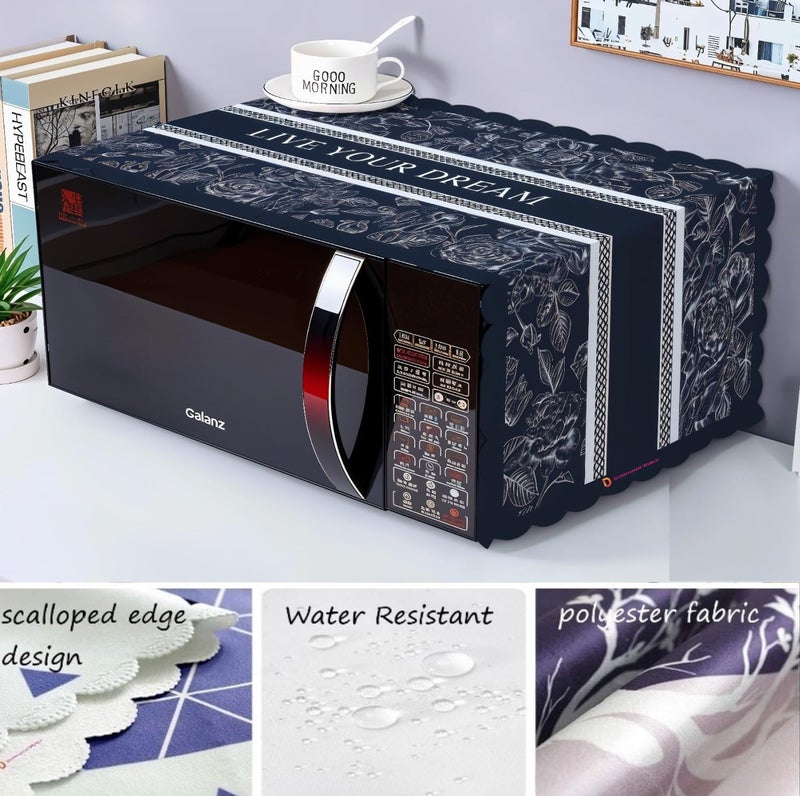 DARSHANAM WORLD Microwave Oven Cover, Waterproof Modern Design Kitchen Oven Cover Attractive Decorative Dust Proof Appliance Oven Top Cover (100 x 35 cm) (Dream Blue) - Image 4