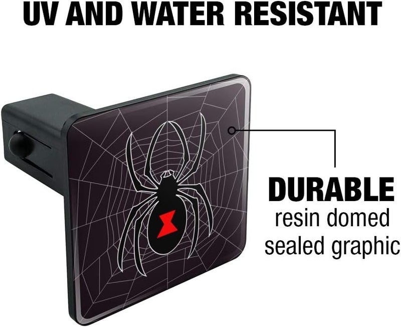 GRAPHICS & MORE Black Widow Spider on Web Tow Trailer Hitch Cover Plug Insert 1 1/4 inch (1.25") - Image 2