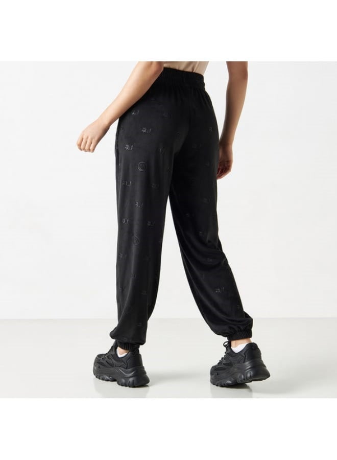 SP Characters Smiley World Embossed Joggers with Drawstring Closure and Pockets  - Image 1