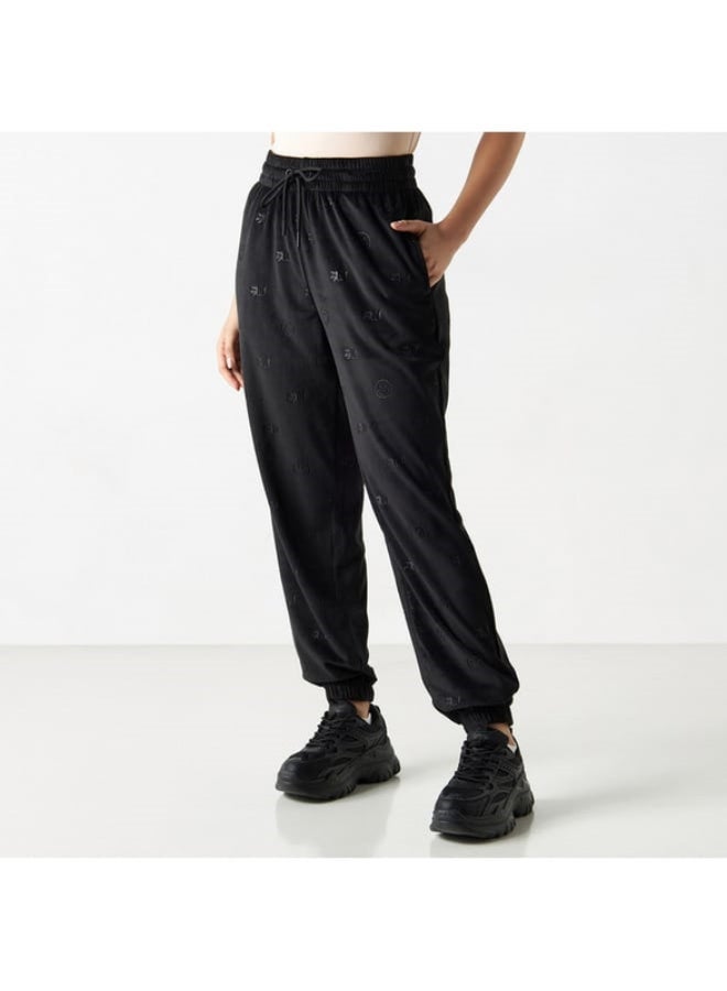 SP Characters Smiley World Embossed Joggers with Drawstring Closure and Pockets  - Image 2