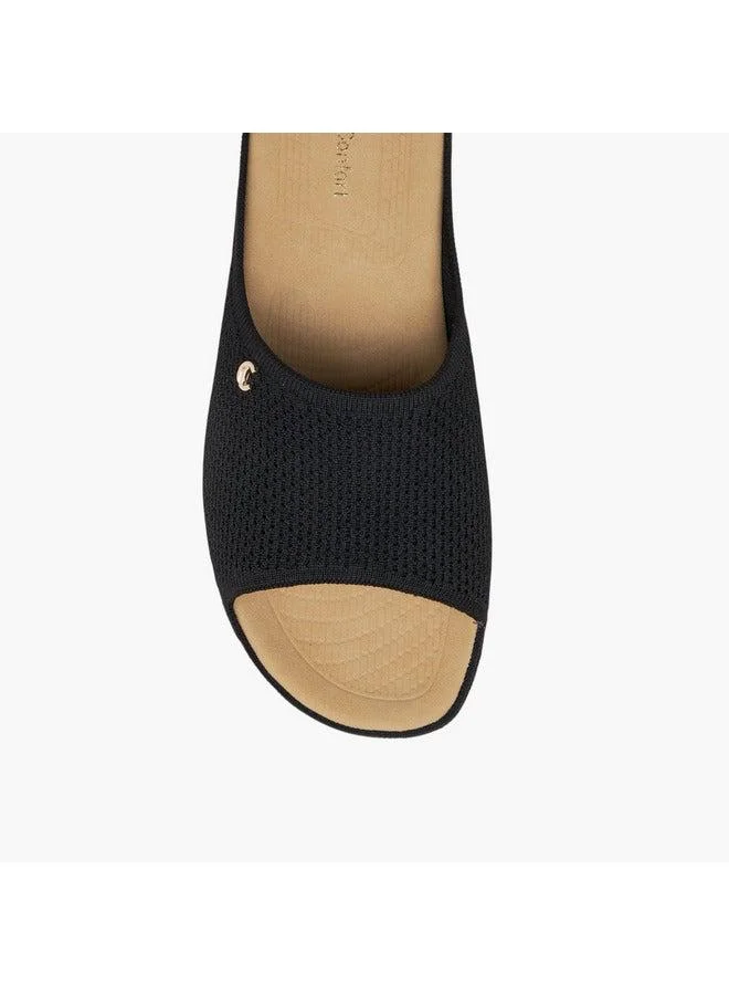 Le Confort Women Flyknit Textured Slip-On Comfort Sandals