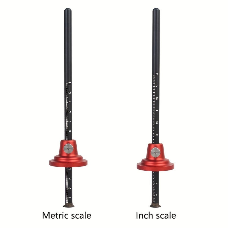 1pc Woodworking European Style Scriber Red Metric Inch Dual Scale Marking Gauge Carpentry Parallel Line Drawing Tool - Image 3