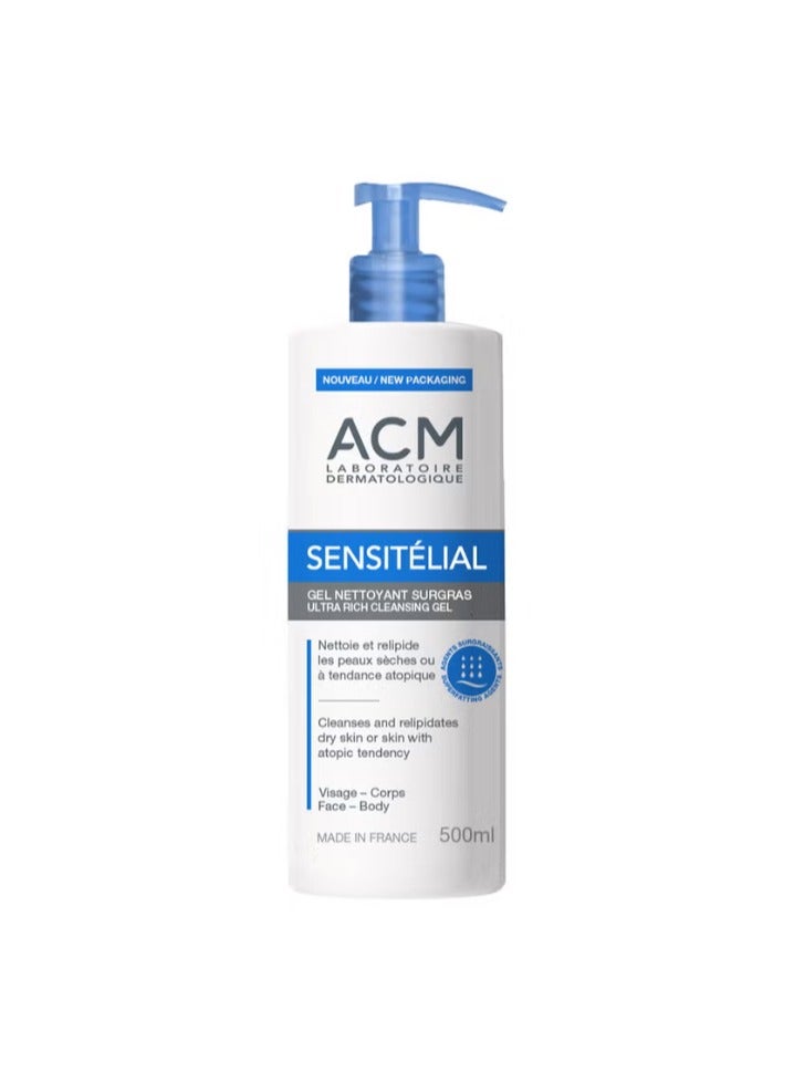 ACM Laboratoire dermatologique Sensitelial Ultra Rich Cleansing Gel For Dry Skin 500ml - Image 1