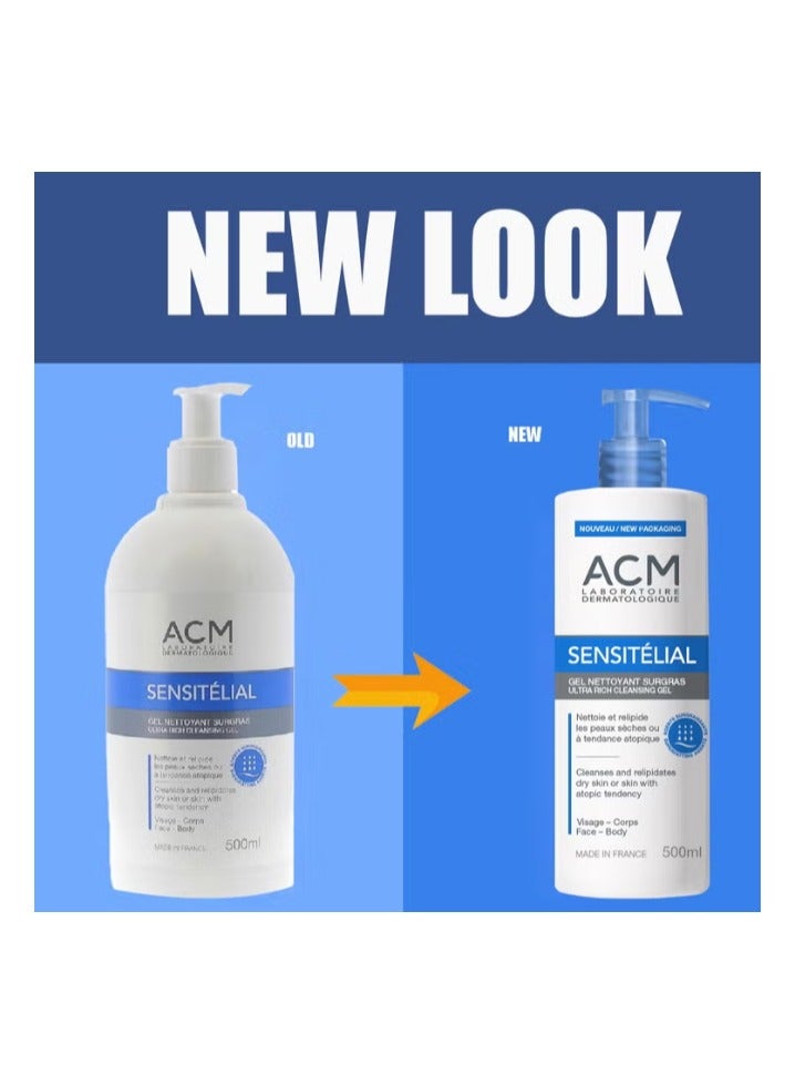 ACM Laboratoire dermatologique Sensitelial Ultra Rich Cleansing Gel For Dry Skin 500ml - Image 2