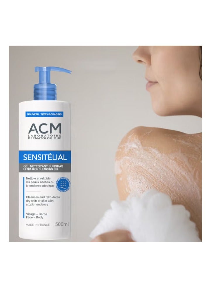 ACM Laboratoire dermatologique Sensitelial Ultra Rich Cleansing Gel For Dry Skin 500ml - Image 4