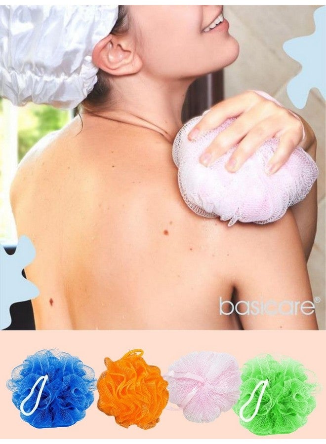 Basicare Soft Mesh Bath Loofah - Large Bath Loofah Sponge Scrubber Exfoliator for High Lather Cleansing Exfoliating Shower Sponge (Multicolor2, 3Pcs) - Image 3