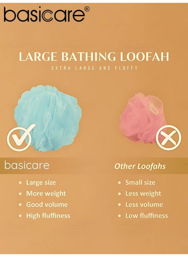Basicare Soft Mesh Bath Loofah - Large Bath Loofah Sponge Scrubber Exfoliator for High Lather Cleansing Exfoliating Shower Sponge (Multicolor2, 3Pcs) - Image 5