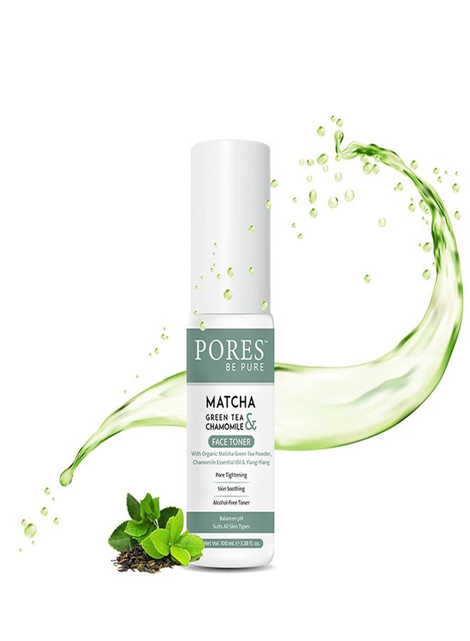 PORES Be Pure Matcha Green Tea Face Toner | Pore-Tightening & Skin-Soothing Toner with Chamomile & Ylang-Ylang | Alcohol-Free, pH Balancing Facial Toner for Hydrated & Glowing Skin | Suitable for All Skin Types - ( 100mL X 3 ) - Image 2