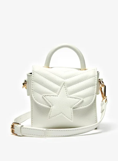 MISSY Women Star Applique Sling Bag with Snap Button Closure and Adjustable Strap