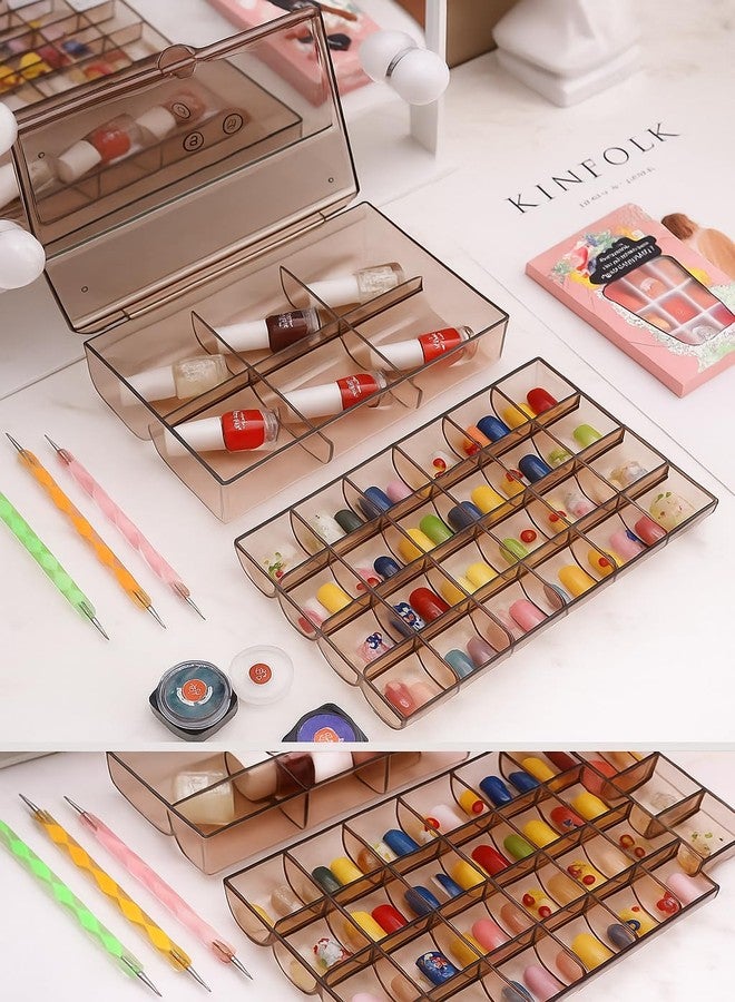 Lumevo 2-Layer Acrylic Jewelry Storage Box with Lid – 24 Small & 6 Large Compartments for Earrings, Necklaces, Bracelets & Rings – Portable Organizer Case (Multicolor, Pack of 1) - Image 5
