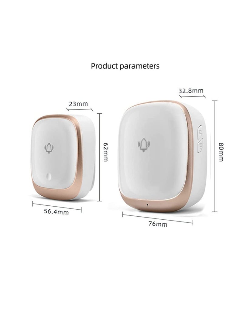 Wireless Doorbell,Push on Self-powered Transmitter Waterproof Flashing Door Bell,38 Chimes 5 Volume Levels (UK Plug)  - Image 2